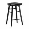 Sunpan Dominic Counter Stool in Black - Front Side Angle - Sunpan Dominic Counter Stool in Black - Front Side Angle