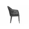 Milano Dining Chair in Echo Midnight w/ Self Welt - Side Angle - Milano Dining Chair in Echo Midnight w/ Self Welt - Side Angle