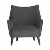Sunpan Sorrel Lounge Chair Polo Club Kohl Grey Abbington Black - Front Angle - Sunpan Sorrel Lounge Chair Polo Club Kohl Grey Abbington Black - Front Angle