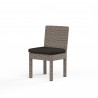 Coronado Armless Dining Chair in Spectrum Carbon w/ Self Welt - Front Side Angle