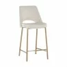 Sunpan Radella Counter Stool Bergen Taupe - Front Side Angle - Sunpan Radella Counter Stool Bergen Taupe - Front Side Angle