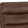 Sunpan Keller Swivel Lounge Chair Missouri Mahogany Leather - Seat Closeup Top Angle