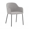 Sunpan Hensley Dining Armchair in Mina Warm Grey - Front Side Angle