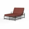 La Jolla Double Chaise in Canvas Henna w/ Self Welt - Front Side Angle - La Jolla Double Chaise in Canvas Henna w/ Self Welt - Front Side Angle