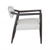 Sunpan Keagan Lounge Chair in Saloon Light Grey Leather  - Side Angle
