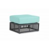 Sunset West Milano Ottoman with Cushion in Dupione Celeste - Front Side Angle