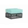 Sunset West Milano Ottoman with Cushion in Dupione Celeste - Front Side Angle - Sunset West Milano Ottoman with Cushion in Dupione Celeste - Front Side Angle