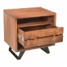 Moe's Home Collection Madagascar Nightstand - Front Side Opened Angle - Moe's Home Collection Madagascar Nightstand - Front Side Opened Angle