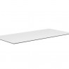 Sunpan Glass Dining Table Top Rectangular Clear in 96"  - Front Side Angle