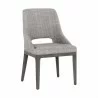 Sunpan Estrada Dining Chair in Light Grey Oak - Naya Check Light Grey - Front Side Angle - Sunpan Estrada Dining Chair in Light Grey Oak - Naya Check Light Grey - Front Side Angle