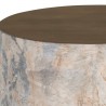 Sunpan Diaz End Table in Marble-Look Antique Brass - Closeup Top Angle