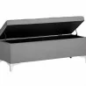 Sunpan Janet Storage Bench Antonio Charcoal - Front Side Opened Angle - Sunpan Janet Storage Bench Antonio Charcoal - Front Side Opened Angle