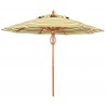 Woodard 9' Teak Market Umbrella - Fornt
