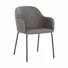 Sunpan Hensley Dining Armchair in Dawn Grey - Front Side Angle - Sunpan Hensley Dining Armchair in Dawn Grey - Front Side Angle