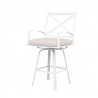 Bristol Swivel Counter Stool in Canvas Natural w/ Self Welt - Front Side Angle