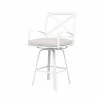 Bristol Swivel Counter Stool in Canvas Natural w/ Self Welt - Front Side Angle - Bristol Swivel Counter Stool in Canvas Natural w/ Self Welt - Front Side Angle