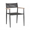 Sunpan Kona Stackable Dining Armchair Dark Grey - Set of Two - Front Side Angle