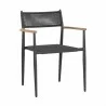 Sunpan Kona Stackable Dining Armchair Dark Grey - Set of Two - Front Side Angle - Sunpan Kona Stackable Dining Armchair Dark Grey - Set of Two - Front Side Angle