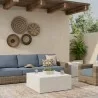 Sunset West Antique Stone Square Coffee Table - Sunset West Antique Stone Square Coffee Table