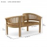 Anderson Teak Curve Love Seat- dimension - Anderson Teak Curve Love Seat- dimension