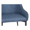 Moe's Home Collection Lapis Dining Chair in Dark Blue- Set of Two - Seat Closeup Angle