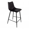 Moe's Home Collection Alibi Counter Stool in Matte Black - Set of 2 - Front Side Angle