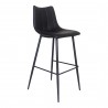 Moe's Home Collection Alibi Barstool in Matte Black - Set of Two - Front Side Angle