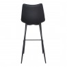 Moe's Home Collection Alibi Barstool in Matte Black - Set of Two - Back Angle