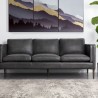 Sunpan Richmond Sofa - Brentwood Charcoal Leather - Lifestyle