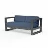 Redondo Loveseat in Spectrum Indigo, No Welt - Front Side Angle - Redondo Loveseat in Spectrum Indigo, No Welt - Front Side Angle