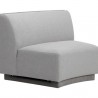 Sunpan Jaclyn Modular Armless Chair in Egypt Light Grey-Danny Medium Grey - Front Side Angle