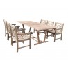 Renaissance Eco-friendly 7-piece Outdoor Hand-scraped Hardwood Dining Set with Rectangle Extention Table and Arm Chairs