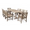 Renaissance Eco-friendly 9-piece Outdoor Hand-scraped Hardwood Dining Set with Rectangle Extention Table and Arm Chairs