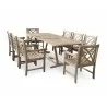 Renaissance Eco-friendly 9-piece Outdoor Hand-scraped Hardwood Dining Set with Rectangle Extention Table and Arm Chairs - Renaissance Eco-friendly 9-piece Outdoor Hand-scraped Hardwood Dining Set with Rectangle Extention Table and Arm Chairs