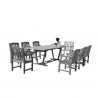 Vifah Renaissance Outdoor 9-piece Hand-scraped Wood Patio Dining Set with Extension Table - White BG