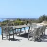 Vifah Renaissance Outdoor 9-piece Hand-scraped Wood Patio Dining Set with Extension Table - Lifestyle - Vifah Renaissance Outdoor 9-piece Hand-scraped Wood Patio Dining Set with Extension Table - Lifestyle