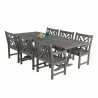Renaissance Outdoor 7-piece Hand-scraped Wood Patio Dining Set with Extension Table - Set - Renaissance Outdoor 7-piece Hand-scraped Wood Patio Dining Set with Extension Table - Set