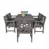 Renaissance Outdoor 7-piece Hand-scraped Wood Patio Dining Set with Extension Table - Side View