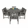 Renaissance Outdoor 7-piece Hand-scraped Wood Patio Dining Set with Extension Table - Side View - Renaissance Outdoor 7-piece Hand-scraped Wood Patio Dining Set with Extension Table - Side View