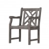 Vifah Renaissance Outdoor Hand-scraped Wood Patio Dining Chair- 