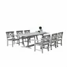 Renaissance Outdoor 7-piece Hand-scraped Wood Patio Dining Set with Extension Table - White BG - Renaissance Outdoor 7-piece Hand-scraped Wood Patio Dining Set with Extension Table - White BG