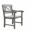 Renaissance Outdoor Hand-scraped Wood Patio Dining Extension Chair - White BG - Renaissance Outdoor Hand-scraped Wood Patio Dining Extension Chair - White BG
