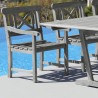 Renaissance Outdoor Hand-scraped Wood Patio Dining Extension Table - Close-Up