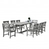 Renaissance Outdoor 9-piece Hand-scraped Wood Patio Dining Set with Extension Table - Set