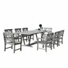 Renaissance Outdoor 9-piece Hand-scraped Wood Patio Dining Set with Extension Table - Set - Renaissance Outdoor 9-piece Hand-scraped Wood Patio Dining Set with Extension Table - Set