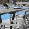 Renaissance Outdoor Hand-scraped Wood Patio Dining Extension Table - Table Close-up Lifestyle