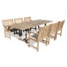 Renaissance Eco-friendly 7-piece Outdoor Hand-scraped Hardwood Dining Set with Rectangle Extention Table and Arm Chairs