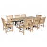 Renaissance Eco-friendly 9-piece Outdoor Hand-scraped Hardwood Dining Set with Rectangle Extention Table and Arm Chairs