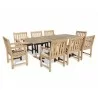 Renaissance Eco-friendly 9-piece Outdoor Hand-scraped Hardwood Dining Set with Rectangle Extention Table and Arm Chairs - Renaissance Eco-friendly 9-piece Outdoor Hand-scraped Hardwood Dining Set with Rectangle Extention Table and Arm Chairs