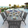 Renaissance Outdoor Patio Hand-scraped Wood 7-piece Dining Set with Extension Table - Lifestyle